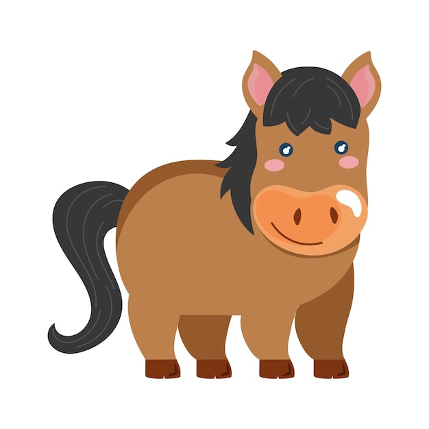 Gratis vector vrolijk paard cartoon boerderijdier