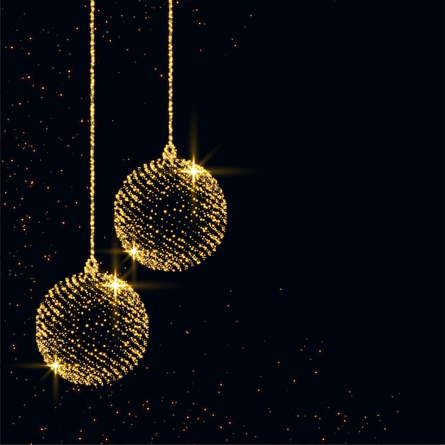 Gratis vector vrolijke kerstmis fonkelt van de kerstmisbal ontwerp als achtergrond