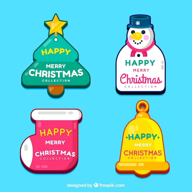 Vrolijke kerstmiskentekens in heldere kleuren