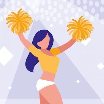 Vrouw cheerleader geïsoleerde pictogram