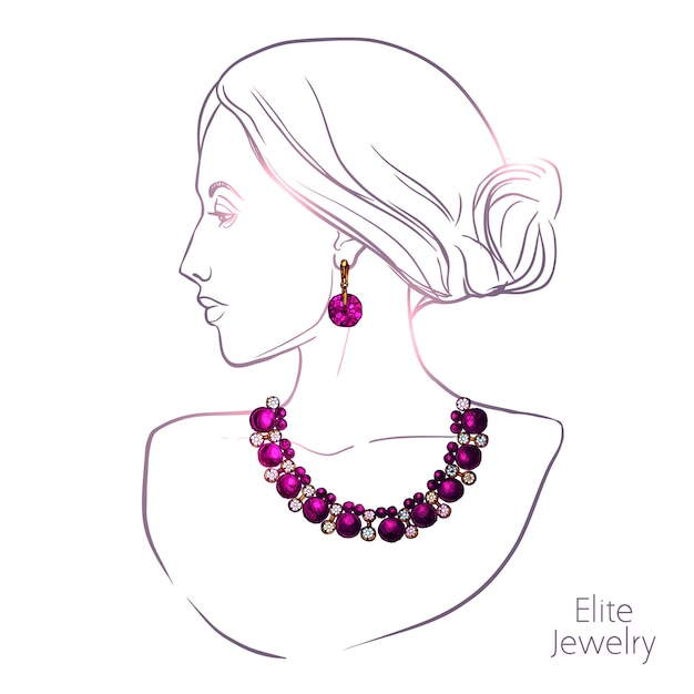 Gratis vector vrouw en sieraden