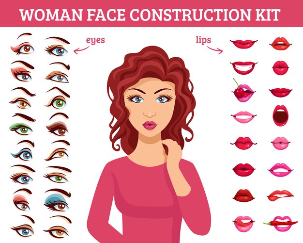 Vrouw gezicht bouwpakket