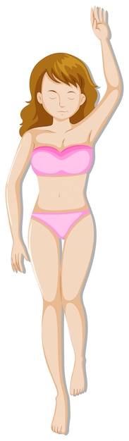 Gratis vector vrouw in roze bikini