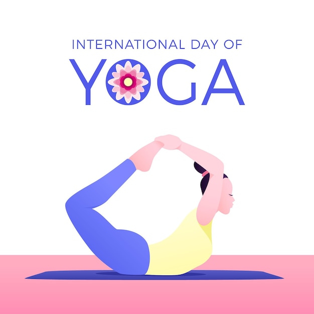 Vrouw in yoga positie internationale dag