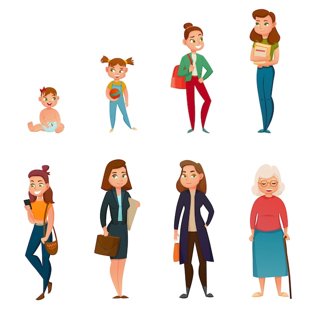 Gratis vector vrouw levenscyclus