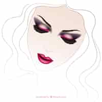 Gratis vector vrouw met make-up