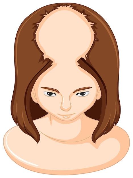 Gratis vector vrouw verliest veel haar