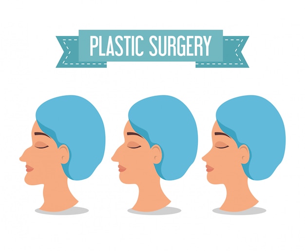 Gratis vector vrouw voor en na van plastische chirurgie