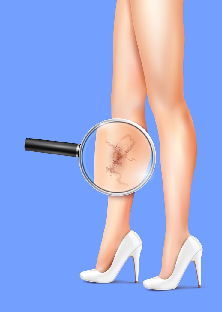 Gratis Vector vrouwelijke benen en spataderen realistische illustratie