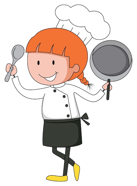 Vrouwelijke chef-kok in uniform