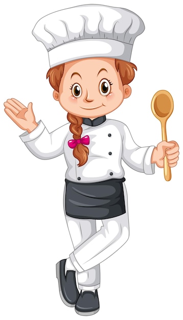 Gratis vector vrouwelijke chef-kok in uniform