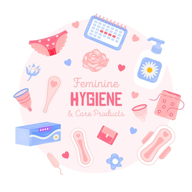 Gratis vector vrouwelijke hygiëneproducten