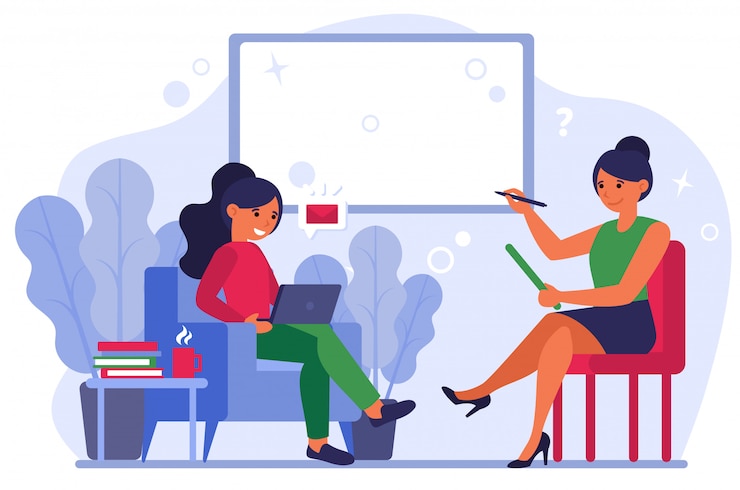 Gratis Vector vrouwen bespreken nieuwe boodschap