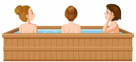 Gratis vector vrouwen in bubbelbad spa