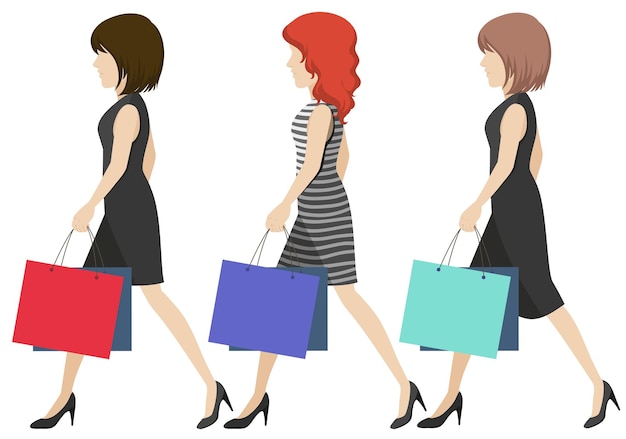 Gratis vector vrouwen shoppers