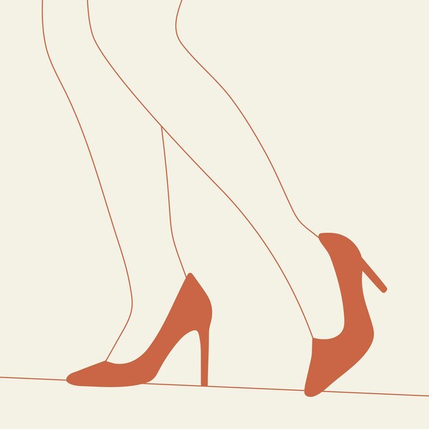 Vrouwenbenen in schoenen met hoge hakken