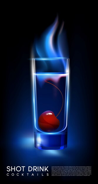 Vurige Hot Shot Cocktailglas Concept