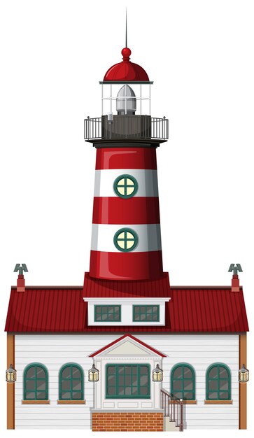 Vuurtoren geïsoleerd op een witte achtergrond