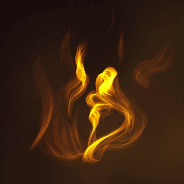 Vuurvlam element vector op zwarte achtergrond