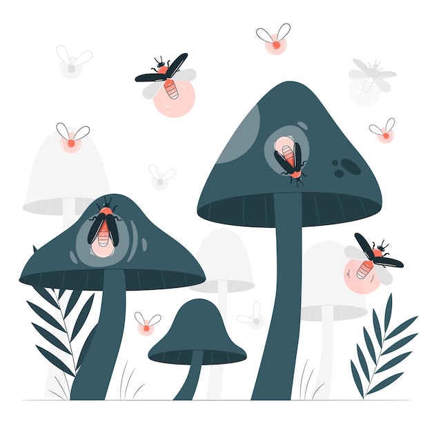 Gratis vector vuurvliegjes concept illustratie