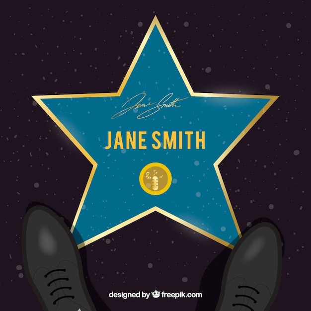 Gratis vector walk of fame star achtergrond