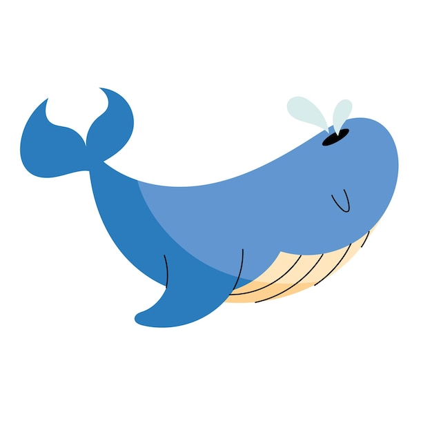 Walvis doodle illustratie