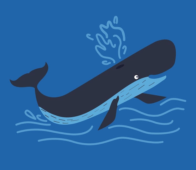 Gratis vector walvis zwemmend zeeleven