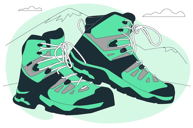 Wandelschoenen concept illustratie