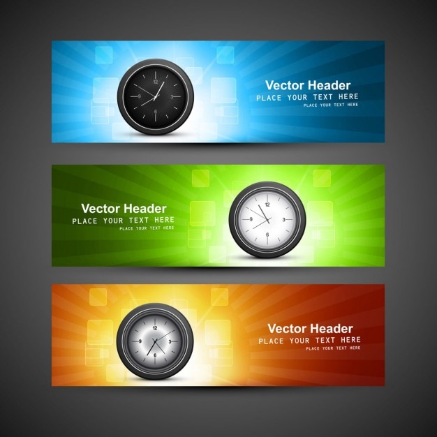 Gratis vector wandklok headers