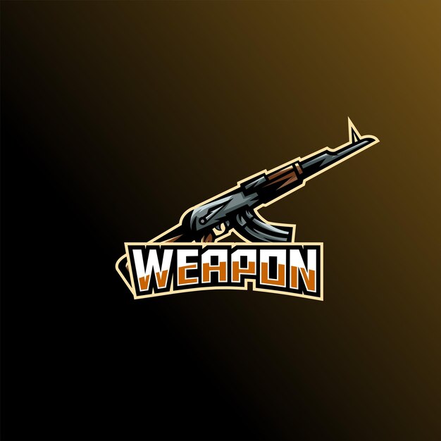 Wapen gaming logo vector ontwerp