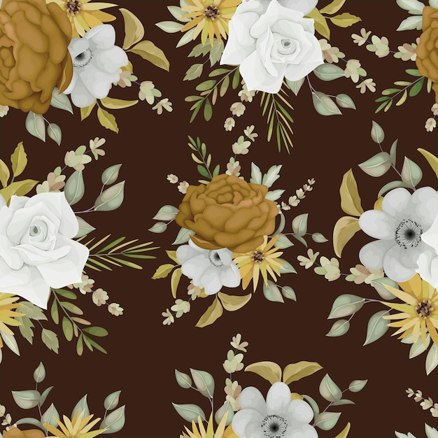 warm herfst bloemen naadloos patroonontwerp