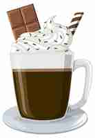 Gratis vector warme chocolademelk met slagroom