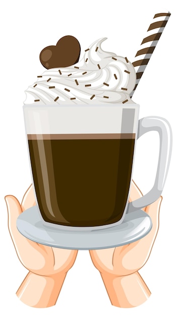 Gratis vector warme chocolademelk met slagroom