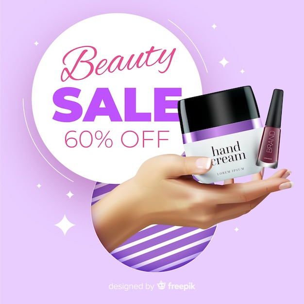 Gratis vector wasserij cosmetica verkoop realistische advertentie