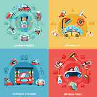 Gratis vector wasstraatcompositieset