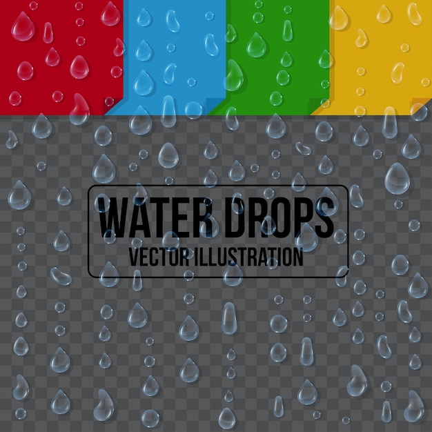 Gratis vector water druppels op een witte achtergrond