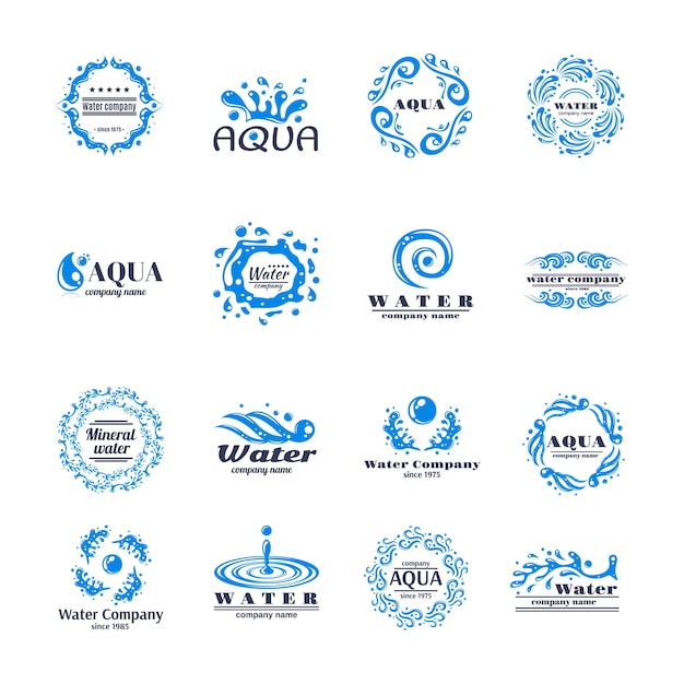 Gratis vector water logo set