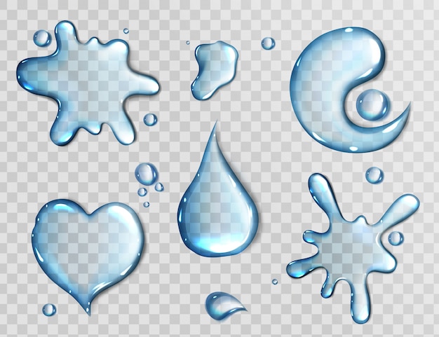 Gratis vector water morst verschillende vormen bovenaanzicht