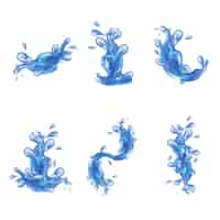 Gratis vector water splash set