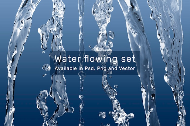 Water stromend effect vector set