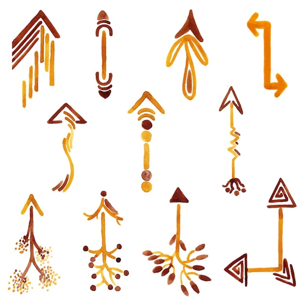 Gratis vector watercolor arrows collection