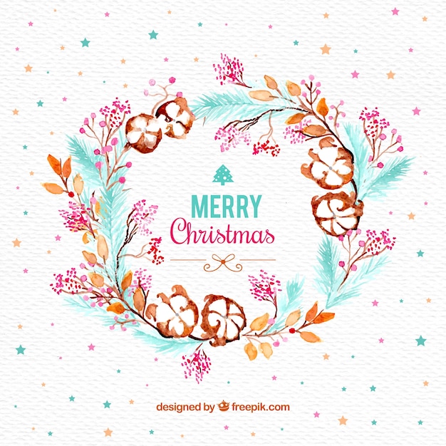 Gratis vector watercolor bloemen christmas background