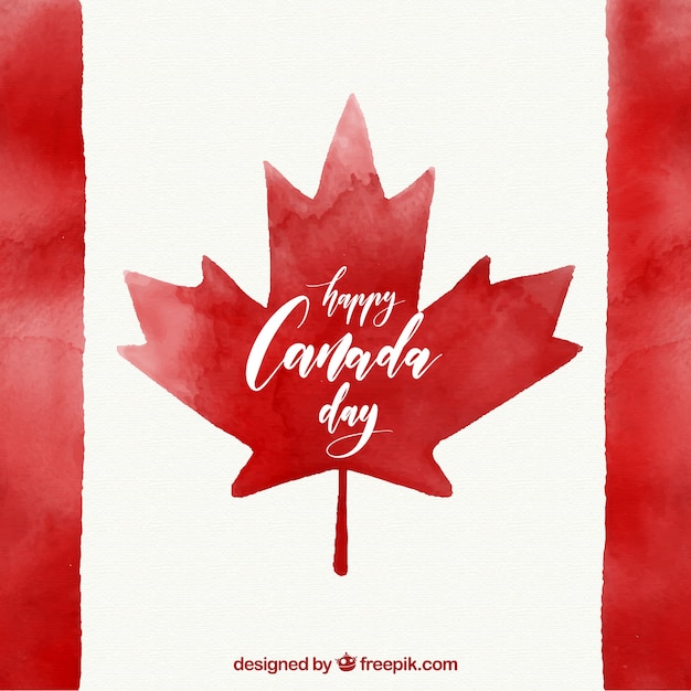 Gratis vector watercolor canada dag achtergrond