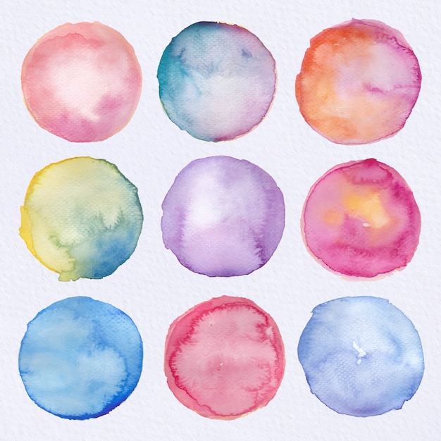 Gratis vector watercolor cirkels collectie