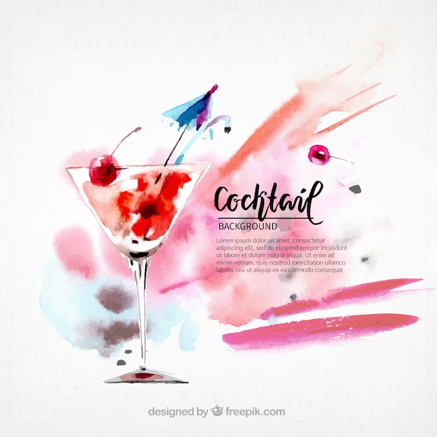 Gratis vector watercolor cocktail achtergrond