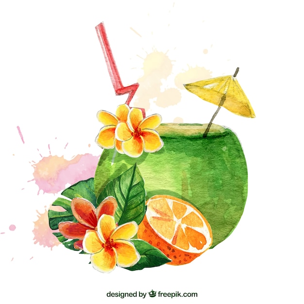 Watercolor cocktail achtergrond