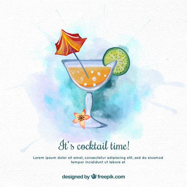 Watercolor cocktail achtergrond