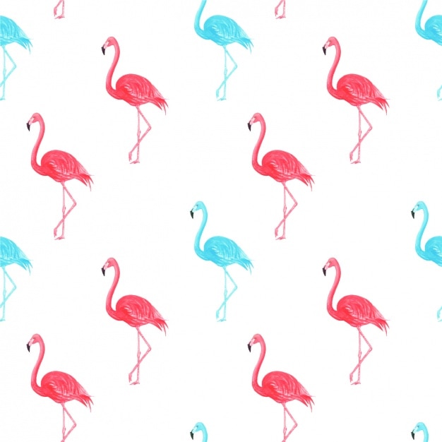 Gratis vector watercolor flamingo patroon