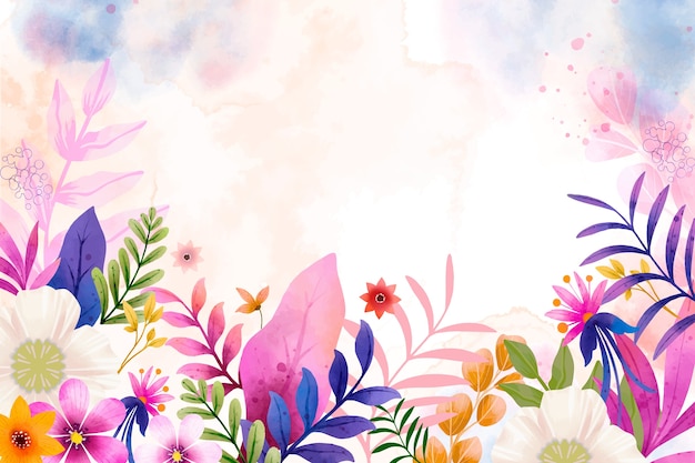 Watercolor Floral Lenteachtergrond