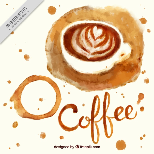 Gratis vector watercolor koffie achtergrond